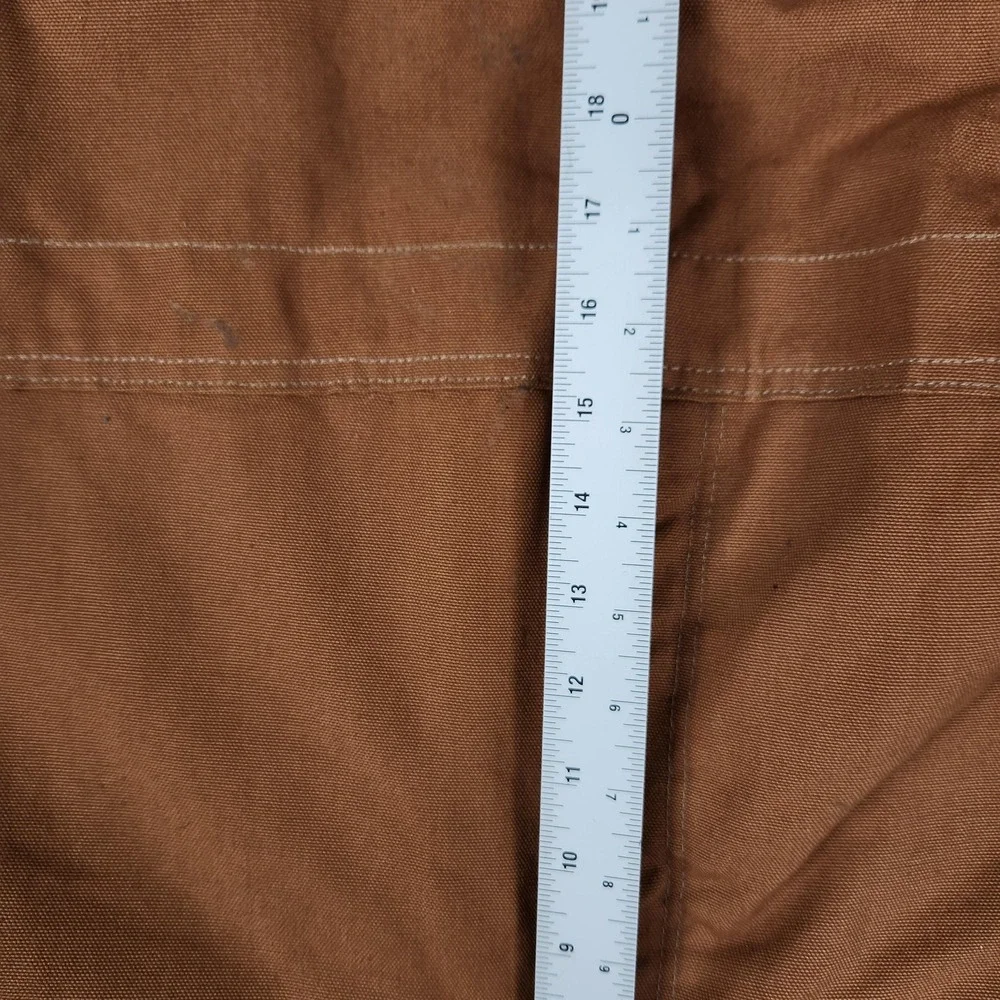 Carhartt Duck Bib Overalls Men 54x30 Brown R02 Insulated Zip Leg Double Knee USA